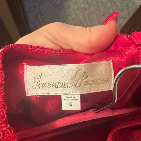 American Princess Vibrant Red Lace Dress - Picture 5 of 5